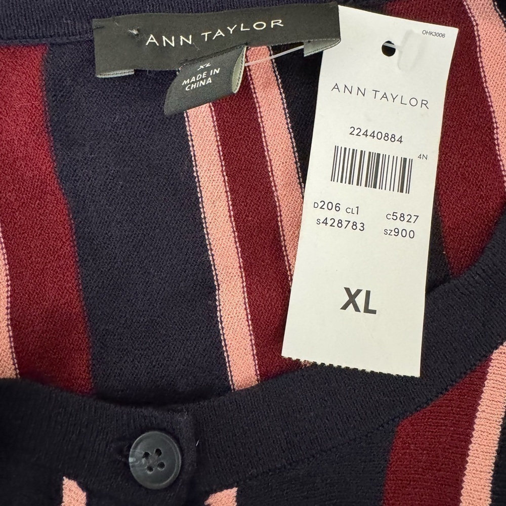 NWT Ann Taylor Button Front Striped Cardigan Mult… - image 6